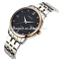 Calendar japan movt 5atm,10atm water resistant all solid stainless steel watches for couple